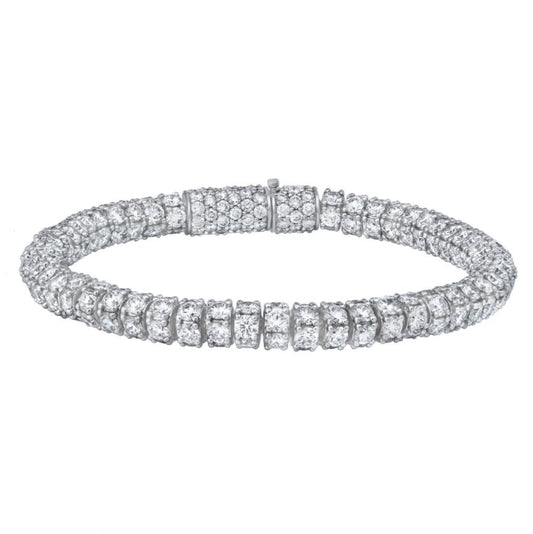 Lab-grown diamond tennis bracelet, yellow gold.