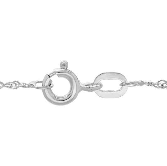 14K white gold Singapore chain clasp.