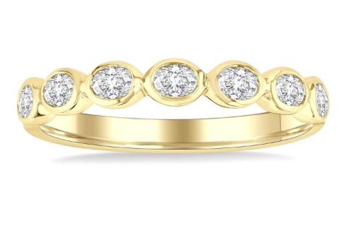 ReMARKable Designs Natural Diamond Band in 14 Karat Yellow Gold with 0.70ctw Oval Diamonds