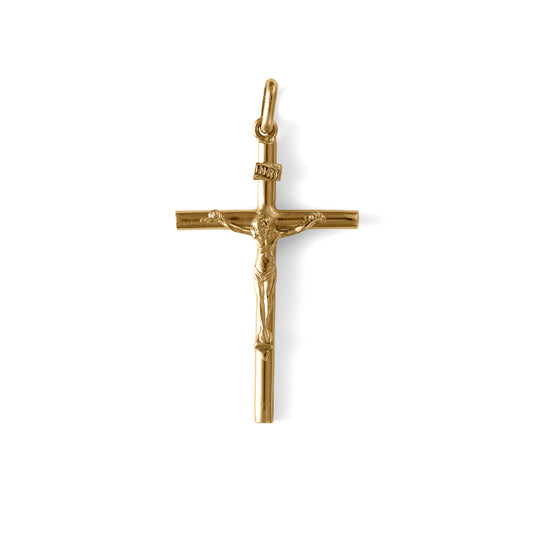 M Estate Collection Cross Necklace (No Stones) in 14 Karat Yellow