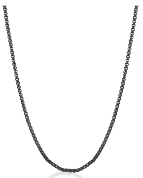 Black matte stainless steel round box chain.