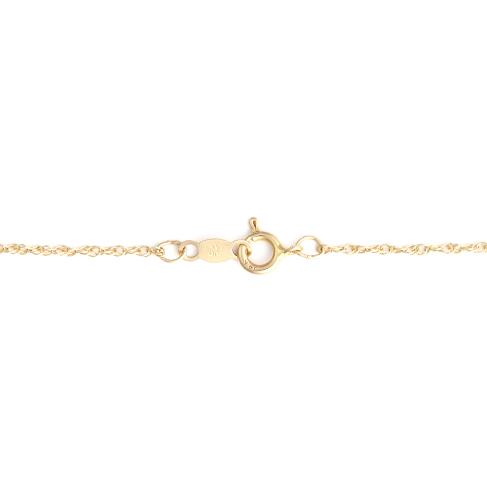 14K yellow gold rope chain clasp.