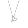 Marks Estate Department 2 Natural Diamond Necklace in 10 Karat White Gold with Round Diamonds