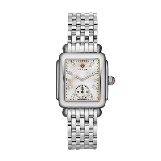 Ladies Michele Deco Mid Fashion Timepieces with 0.08ctw Round Diamonds MWW06V000002