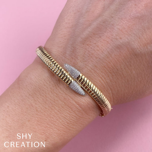 Shy Creations Natural Diamond Bracelet in 14 Karat Yellow Gold, Clarity: SI2, Color: H/I