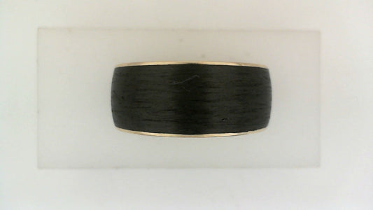 VERRAGIO Carved Band (No Stones) in Carbon Fiber 14 Karat White Black 7MM