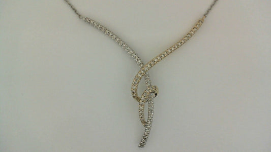 Natural Diamond Necklace in 14 Karat White - Yellow with 0.53ctw Round Diamond