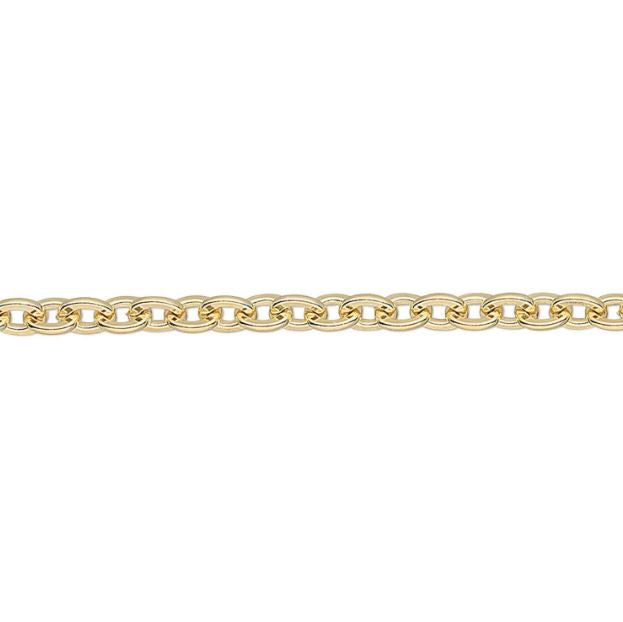 14K yellow gold polished cable chain.
