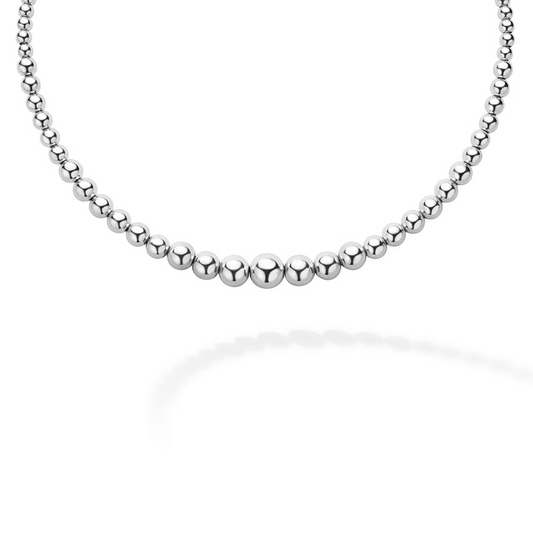 LAGOS Graduated Necklace (No Stones) in Sterling Silver White