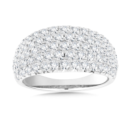 Round diamond ring in white gold setting.