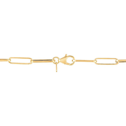 14K yellow gold paperclip chain necklace.