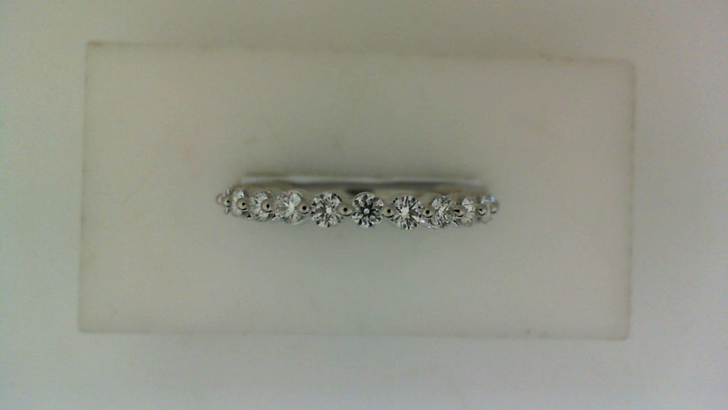 Lab-grown diamond wedding band, white gold.