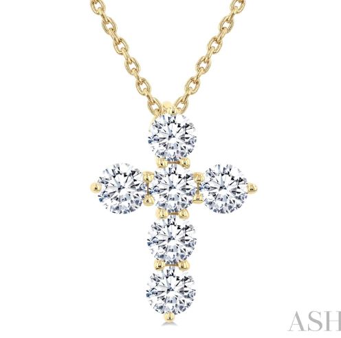 Natural Diamond Necklace in 14 Karat Yellow with 1.00ctw Round Diamonds