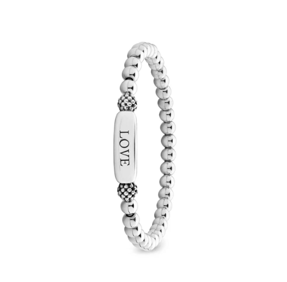 Sterling silver beaded bracelet with 