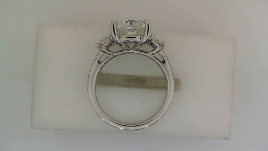 18K white gold engagement ring with diamonds.