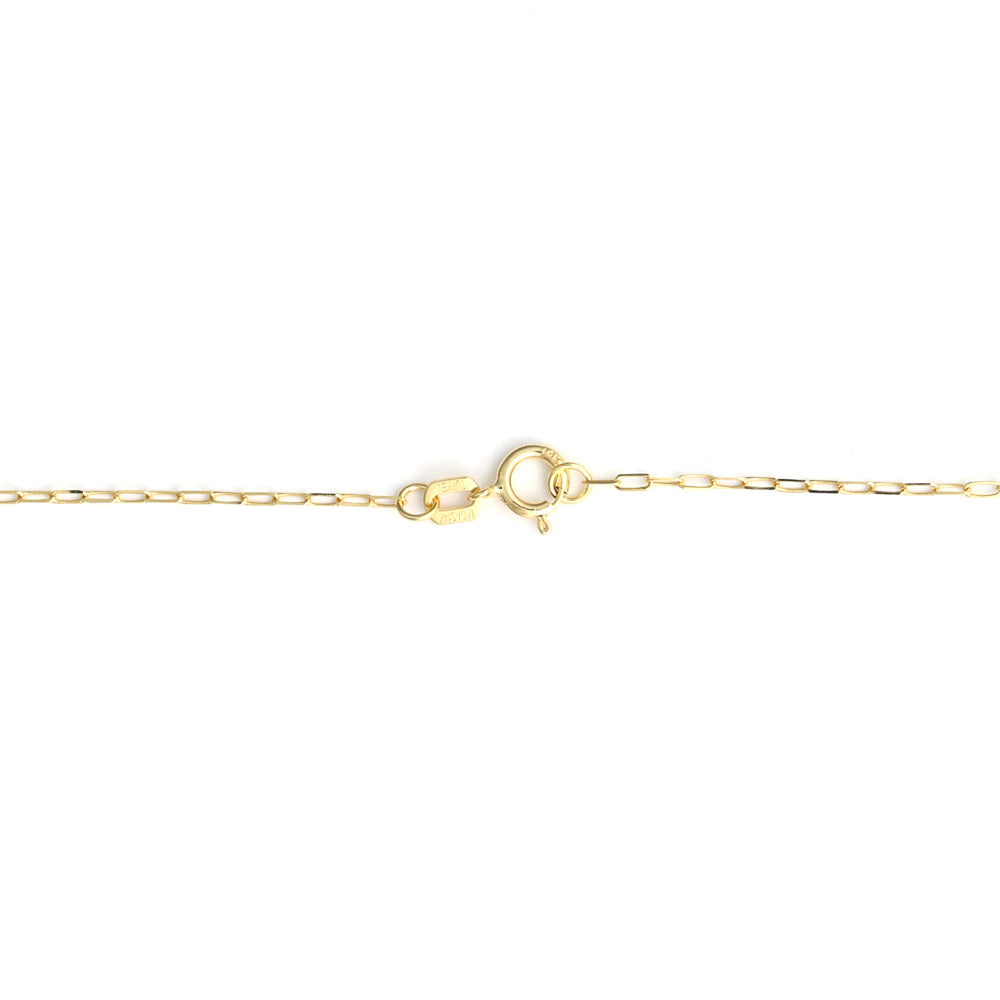 14K yellow gold paperclip chain clasp.
