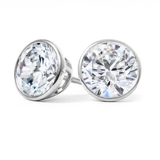 Lab-grown diamond studs in white gold.