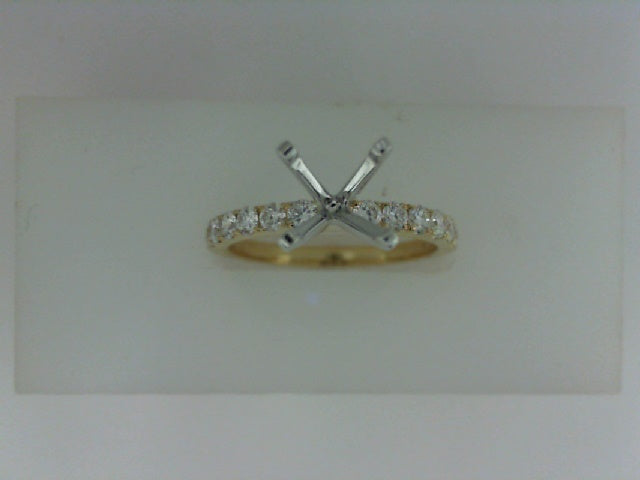 14K yellow gold ring with side diamonds.