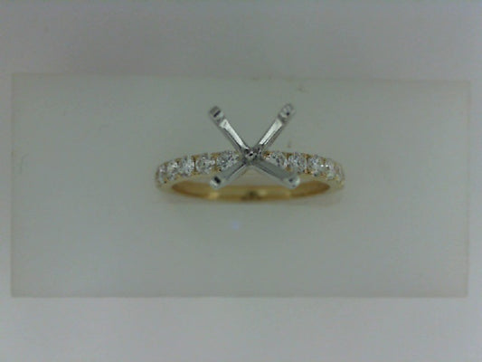 14K yellow gold ring with side diamonds.