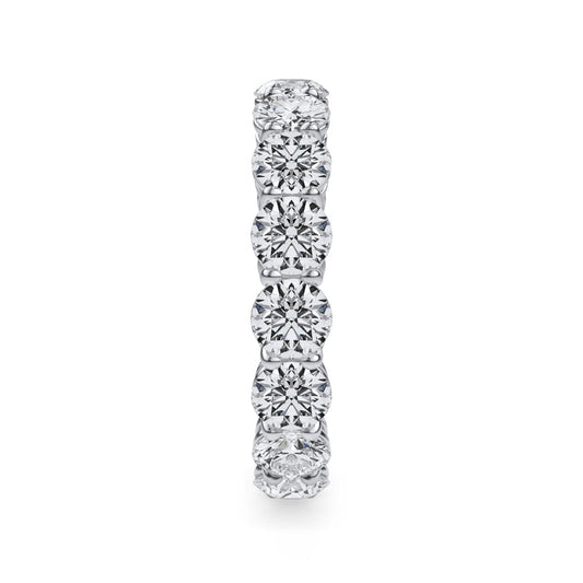Saban Onyx Natural Diamond Eternity Ladies Wedding Band in 14 Karat White Gold with 3.17ctw G/H VS2-SI1 Round Diamonds