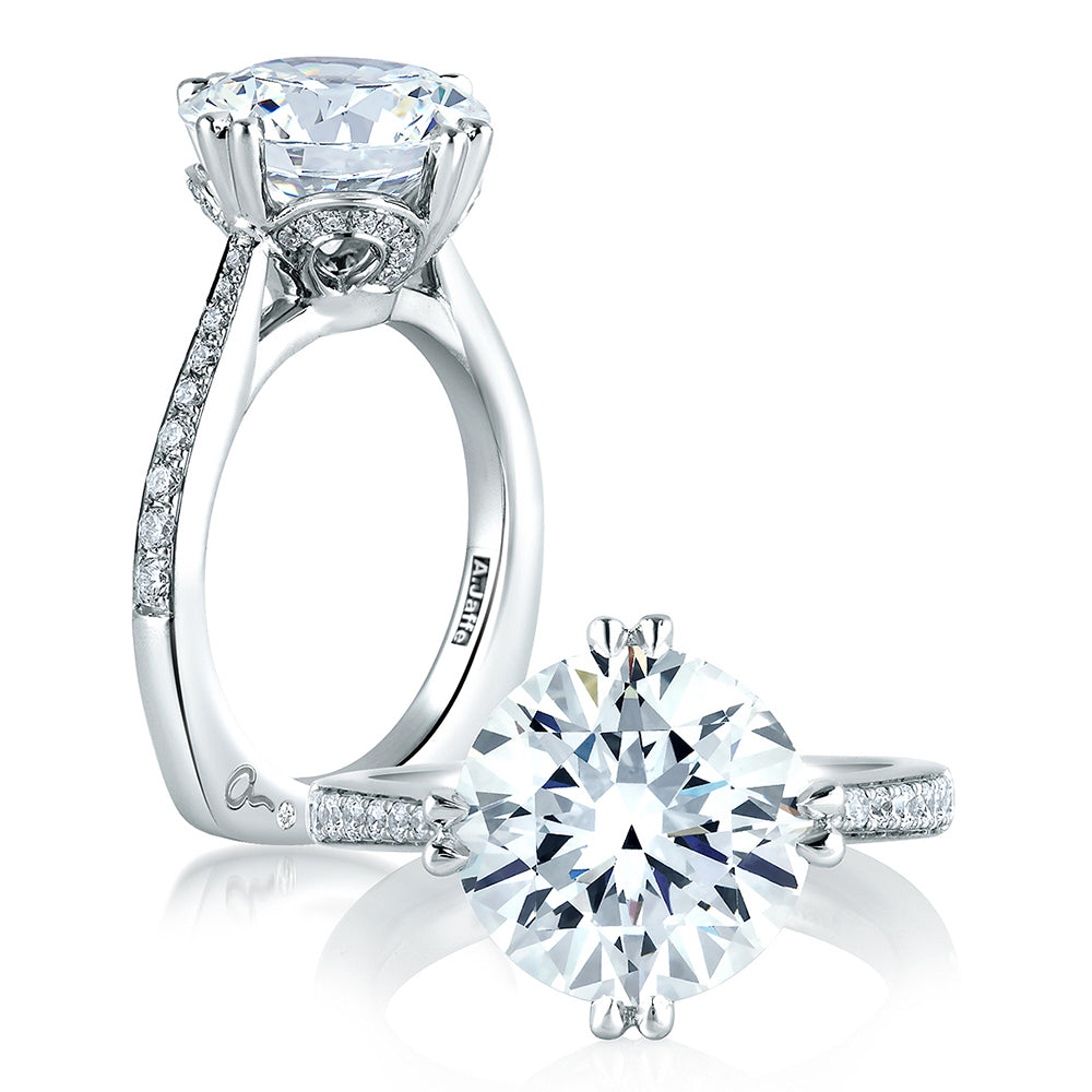 Diamond Accent Mined Diamond Engagement Ring in 14 Karat White with 0.28ctw G/H VS2 Round Diamonds