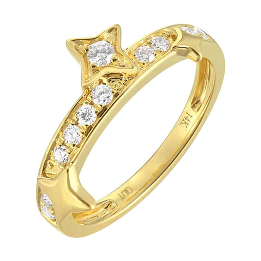 Diamond Accent Fashion Ring in 14 Karat Yellow with 0.24ctw Round Diamonds