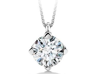 Forevermark Natural Diamond Necklace in 18 Karat White with 0.44ctw F SI1 Round Diamond