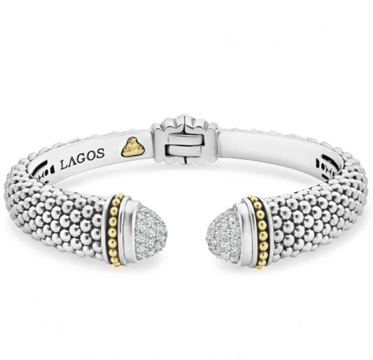 LAGOS Caviar Lux Collection Natural Diamond Bracelet in Sterling Silver with 0.71ctw Round Diamonds