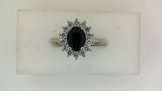 AFFORDABLE GEMS (NY) CORP. Color Gemstone Ring in Platinum White with 11 Oval Sapphires 1.00ctw
