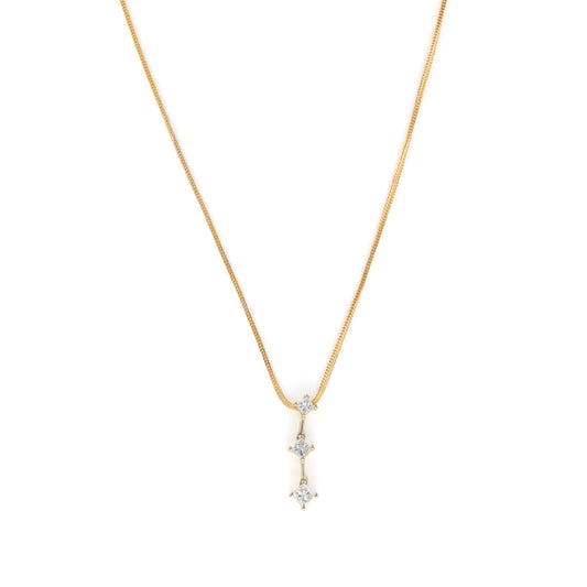 M Estate Collection Natural Diamond Necklace in 14 Karat Yellow with 0.40ctw K/L SI2-I1 Princess Diamonds