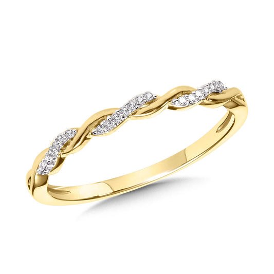 ReMARKable Designs Stackable Natural Diamond Band in 10 Karat Yellow Gold with 0.05ctw Round Diamonds