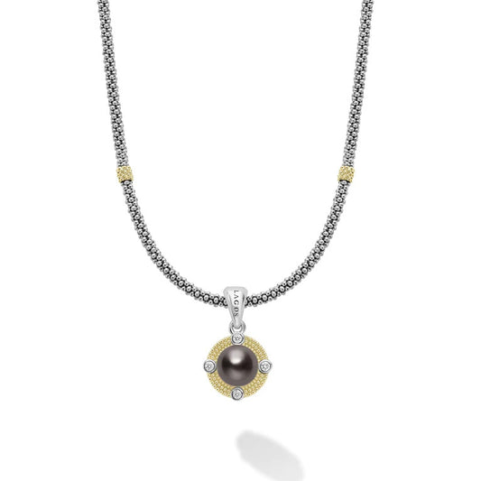 Luna Collection Natural Diamond Necklace in Sterling Silver - 18 Karat White - Yellow with 0.13ctw Round Diamonds