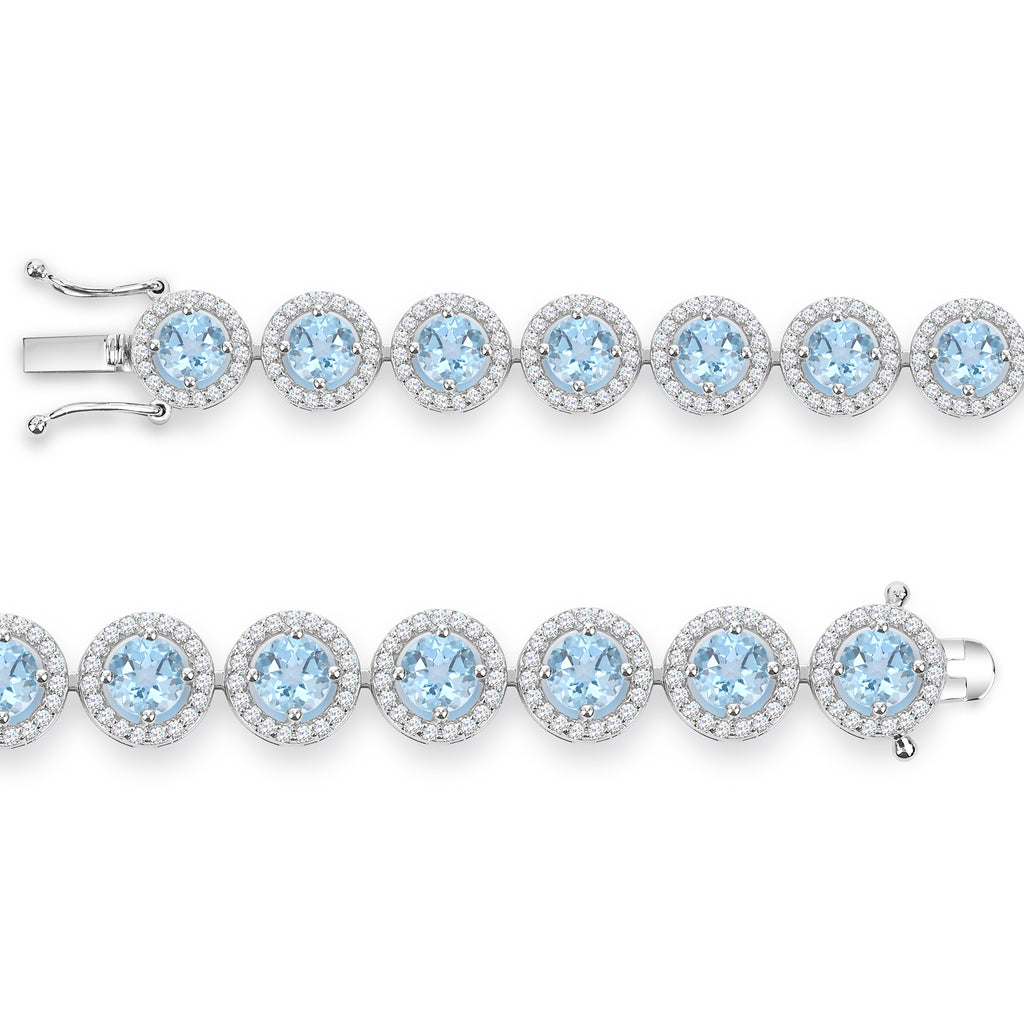Sterling silver bracelet with blue topazes.