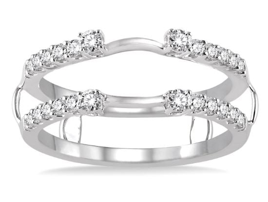 14K white gold diamond enhancer band