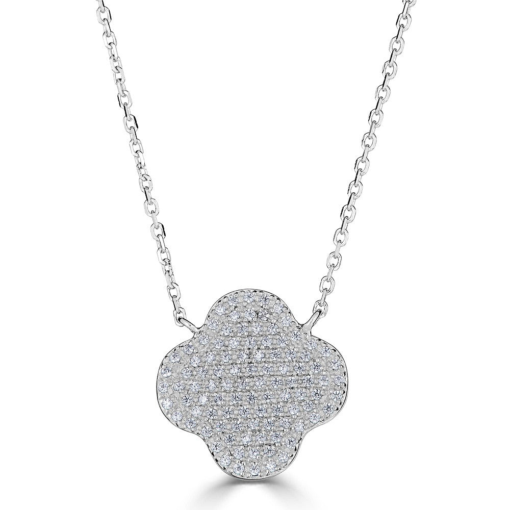 Earth Mined Diamond Necklace in 14 Karat White with 0.30ctw Round Diamond