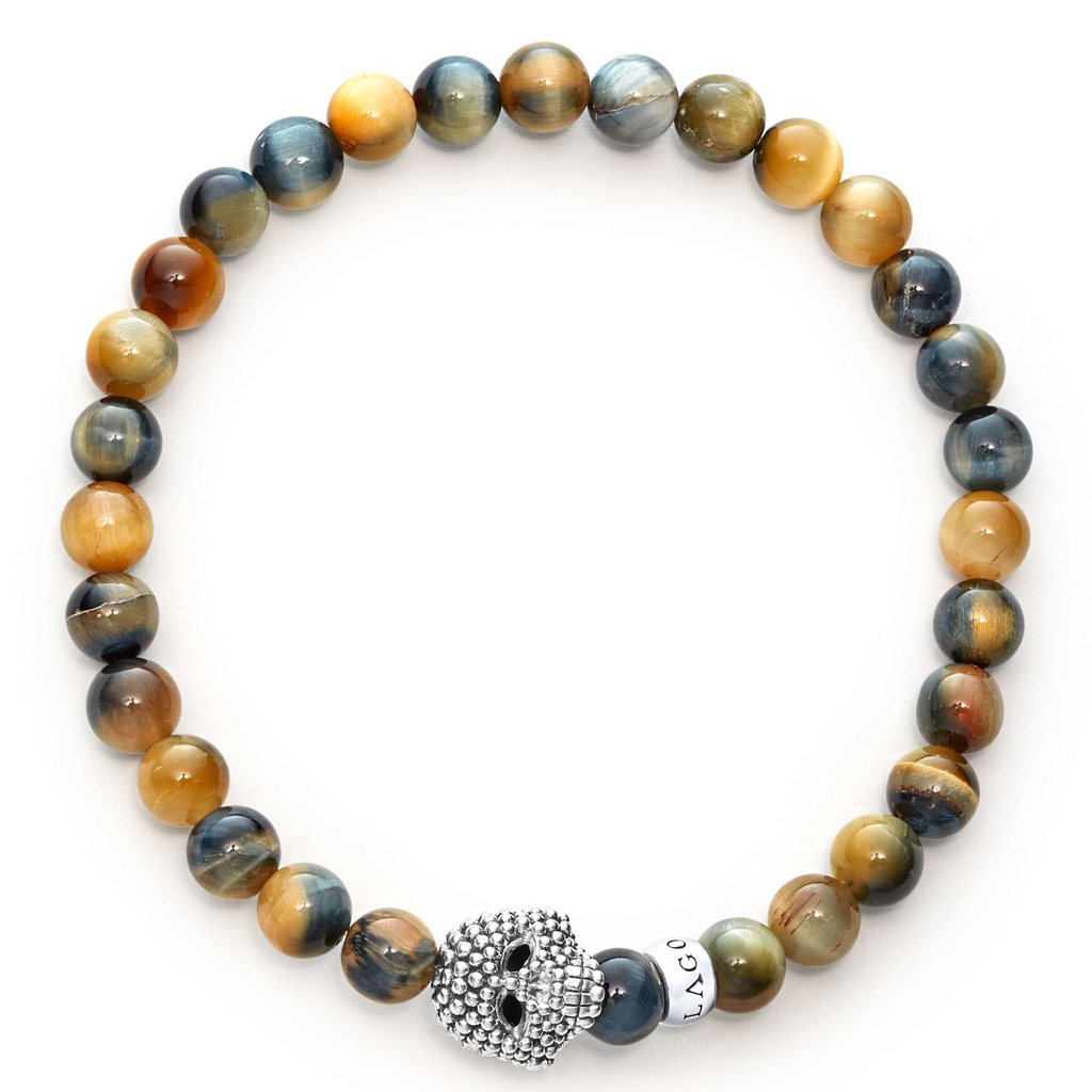Sterling silver bracelet with brown tiger eye.