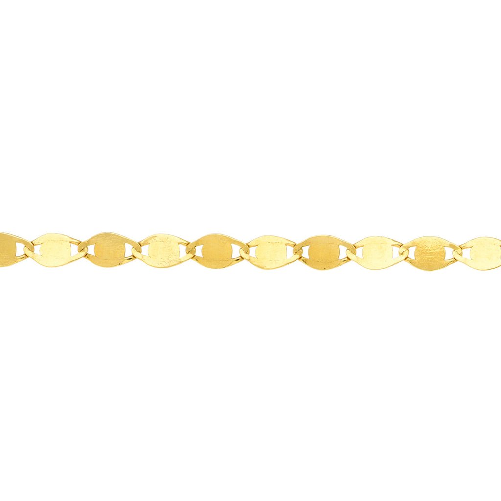 14K yellow gold oval link anklet