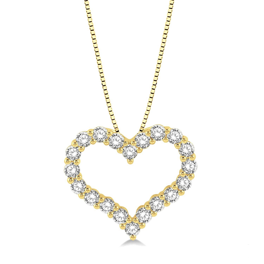 Earth Mined Diamond Necklace in 14 Karat Yellow with 0.71ctw G/H SI1-SI2 Round Diamonds