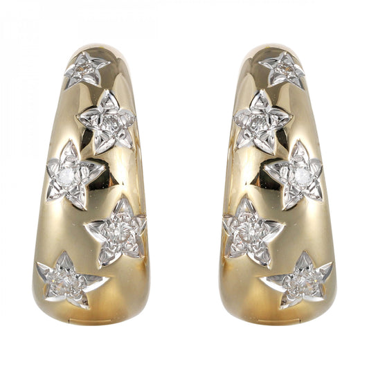 Huggie Natural Diamond Earrings in 14 Karat Yellow with 0.1ctw Round Diamonds