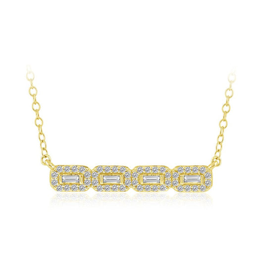 Natural Diamond Necklace in 14 Karat White with 0.25ctw Various Shapes Diamond