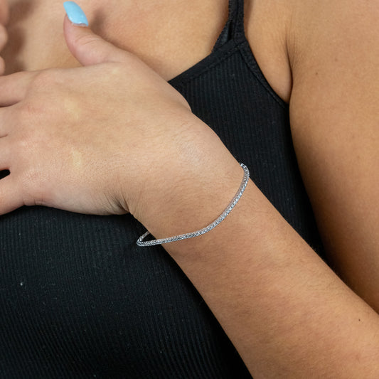 14K white gold diamond tennis bracelet