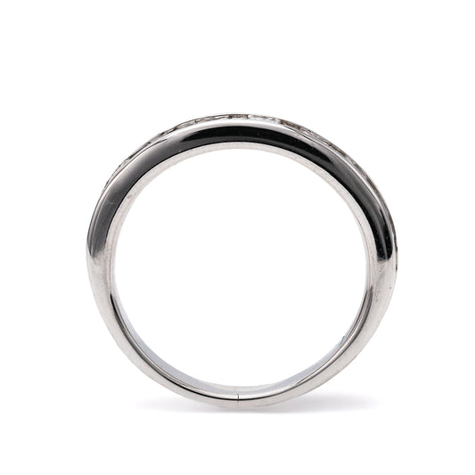 Marks Estate Dept 1 Estate Collection Stackable Ladies Wedding Band in 14 Karat White Gold with 0.40ctw Various Shapes Diamonds, Clarity: SI1-SI2, Color: H/I