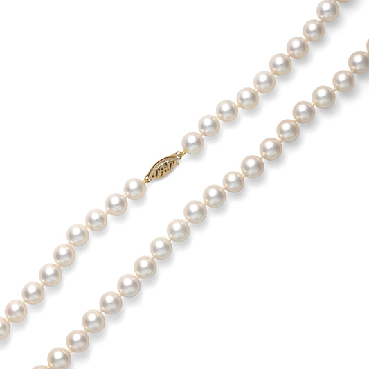 Marks Estate Department 2 Color Gemstone Necklace in 14 Karat Yellow Gold with 57 Akoya White Pearls