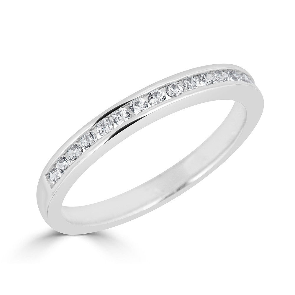 Earth Mined Diamond Stackable Ladies Wedding Band in 14 Karat White with 0.34ctw G/H SI2 Round Diamonds