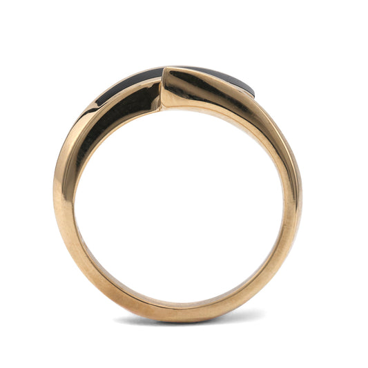 Marks Estate Dept 1 Unique Onyx Color Gemstone Ring in 14 Karat Yellow Gold