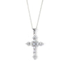 Cross Simulated Diamond Necklace in Sterling Silver