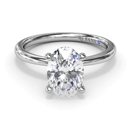 Solitaire Mined Diamond Engagement Ring in 14 Karat White with 0.06ctw G/H SI1 Various Shapes Diamond