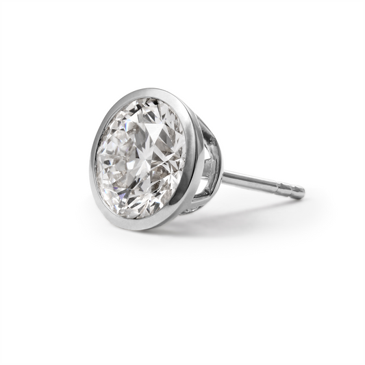 Lab-grown diamond stud in white gold.