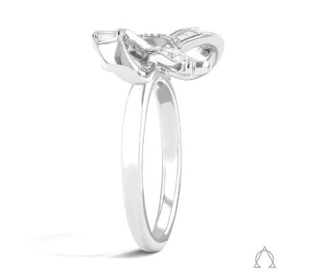 18K white gold diamond solitaire ring.