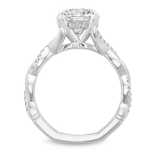14K white gold diamond semi-mount ring.